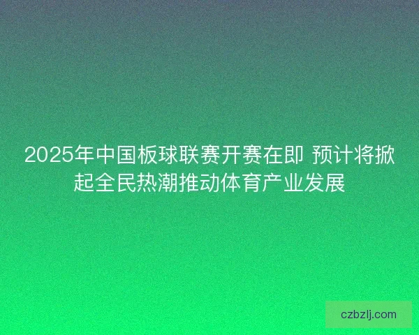 2025年中国板球联赛开赛在即 预计将掀起全民热潮推动体育产业发展 2025年中国板球联赛开赛在即 预计将掀起全民热潮推动体育产业发展