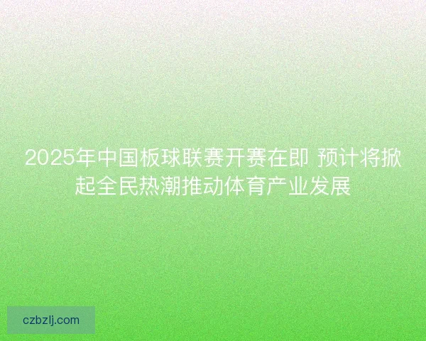 2025年中国板球联赛开赛在即 预计将掀起全民热潮推动体育产业发展 2025年中国板球联赛开赛在即 预计将掀起全民热潮推动体育产业发展