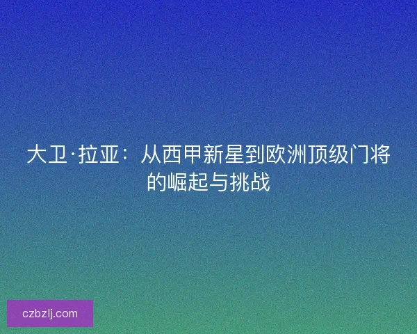 大卫·拉亚:从西甲新星到欧洲顶级门将的崛起与挑战 大卫·拉亚:从西甲新星到欧洲顶级门将的崛起与挑战